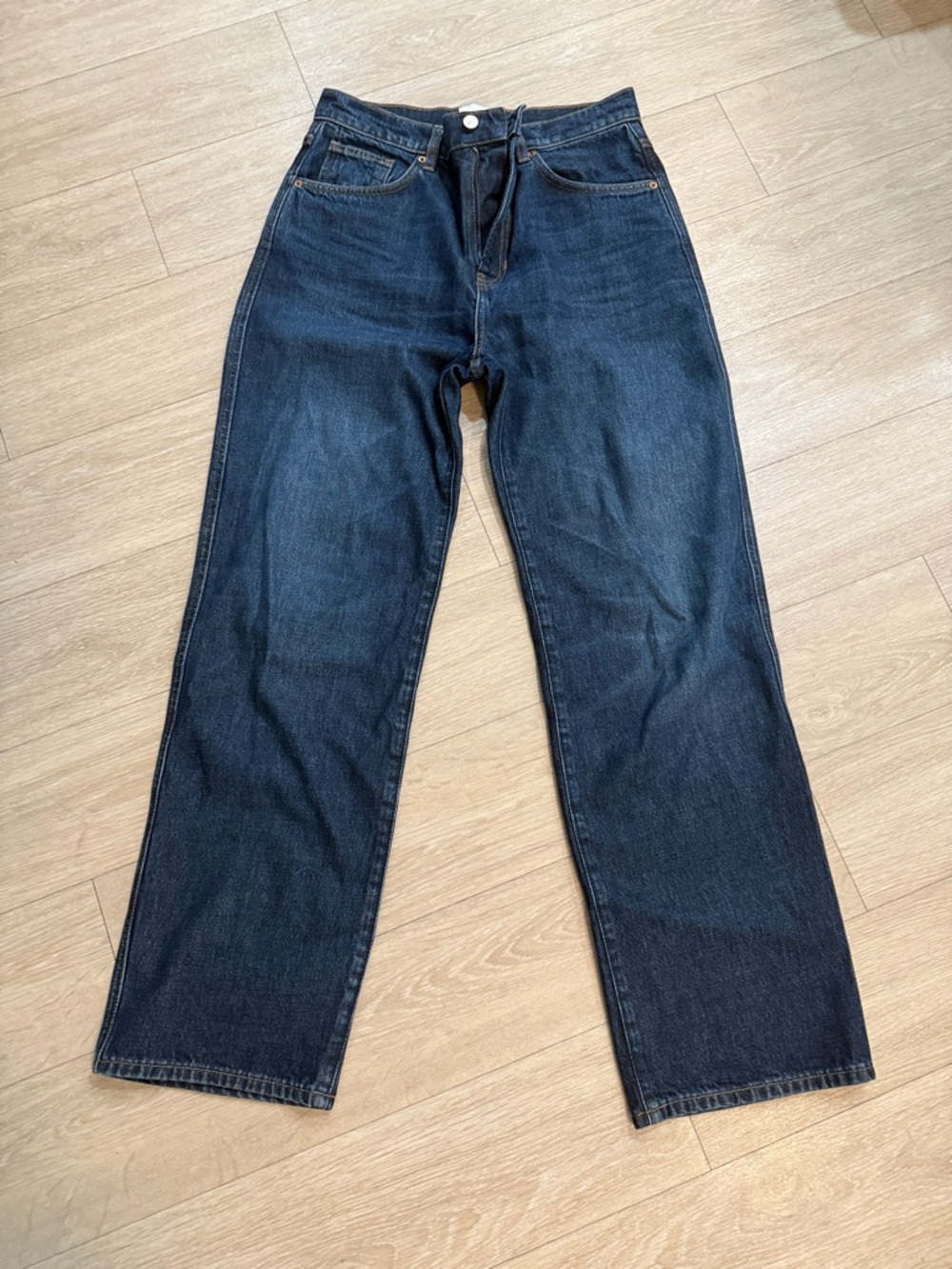 Reformation Dark Indigo Straight Jeans
